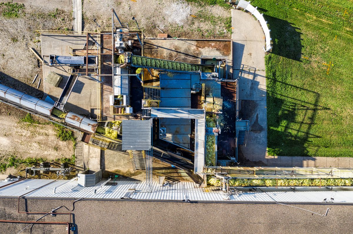 Wide view of an industrial processing plant